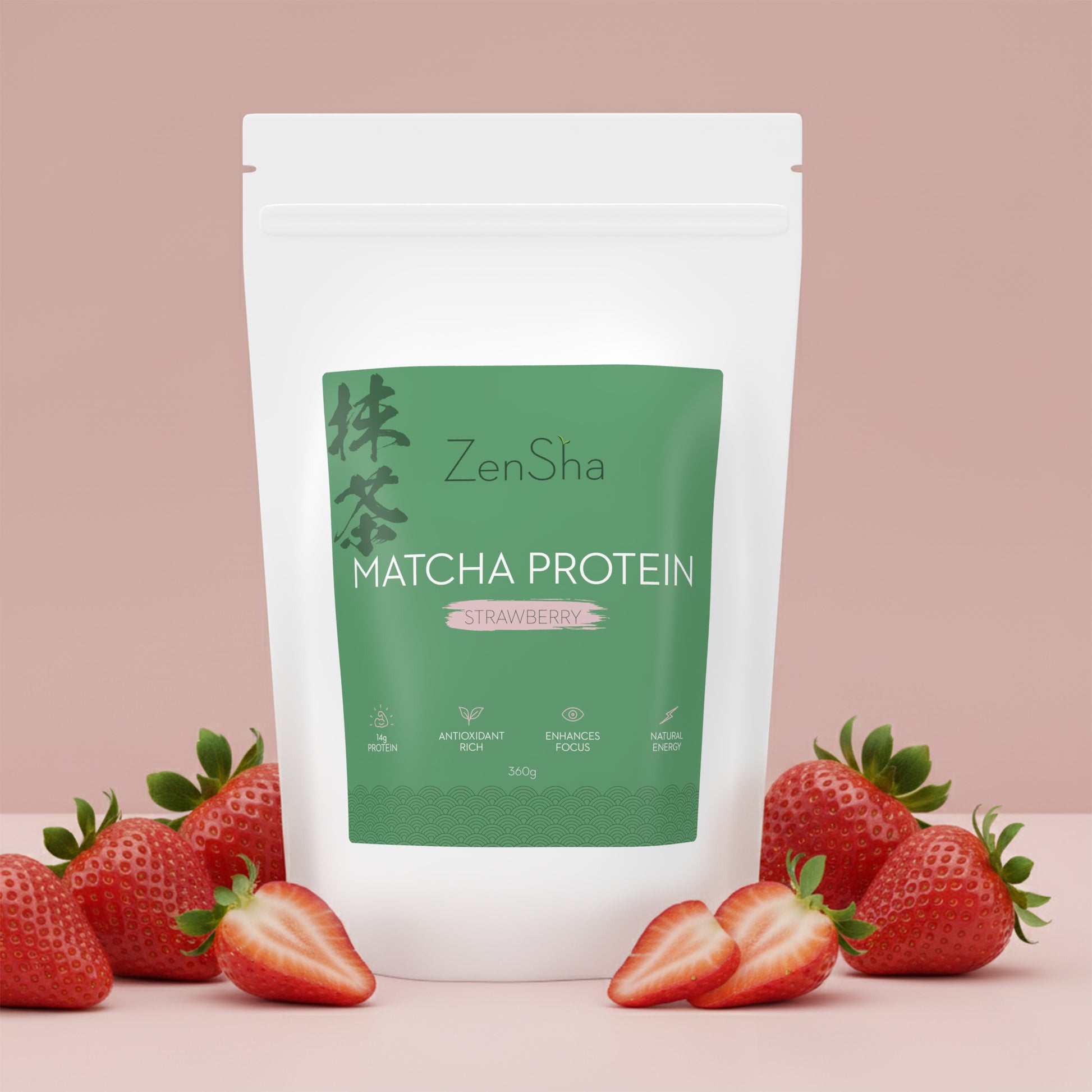 ZenSha - Strawberry Matcha Protein Powder