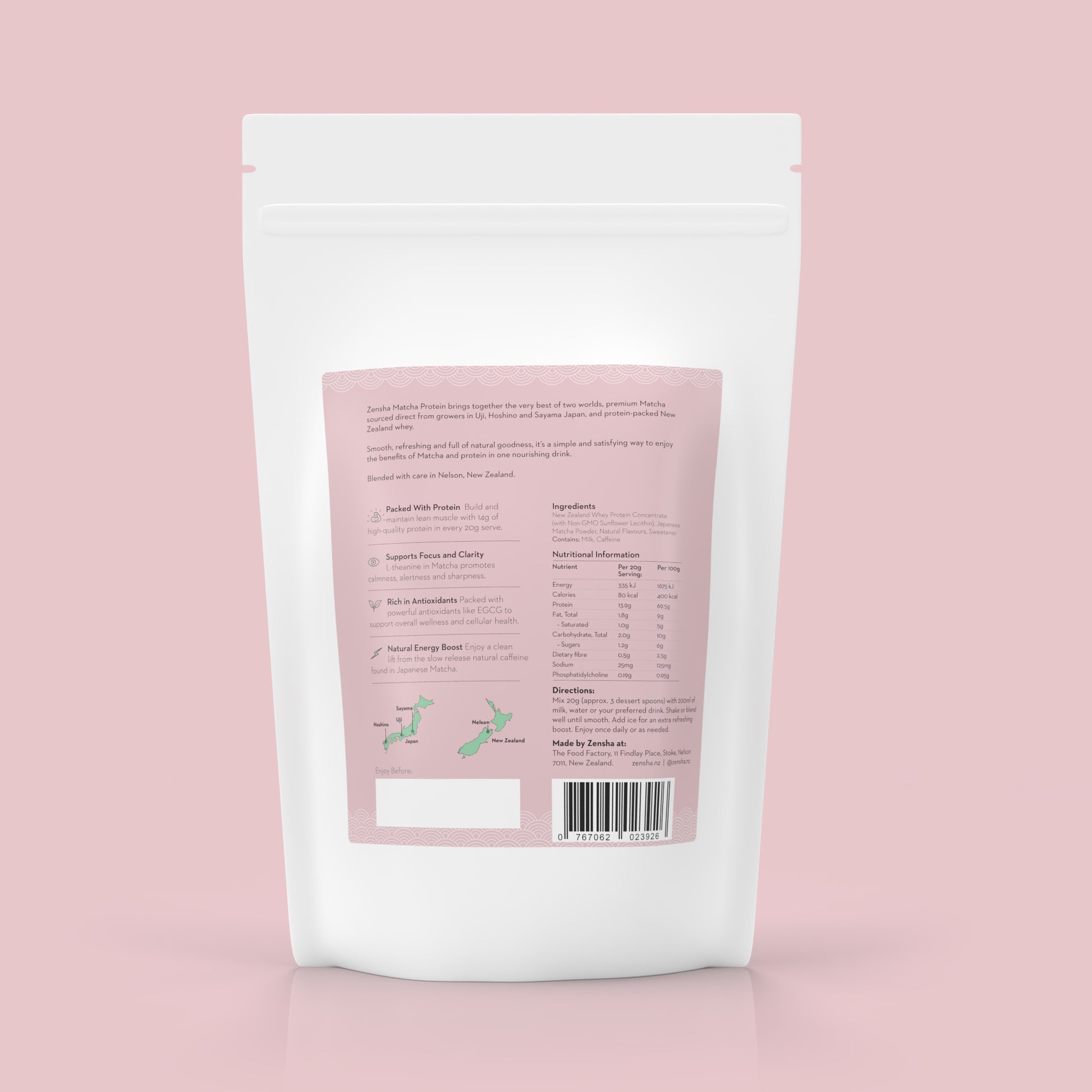 ZenSha - Strawberry Matcha Protein Powder