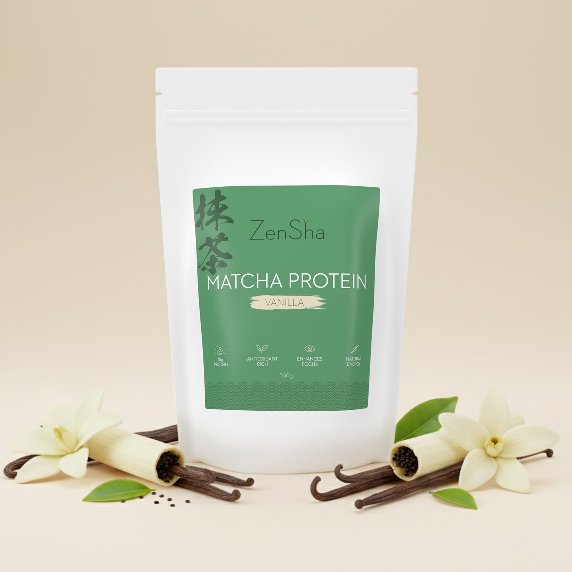 ZenSha - Matcha Vanilla Protein Powder